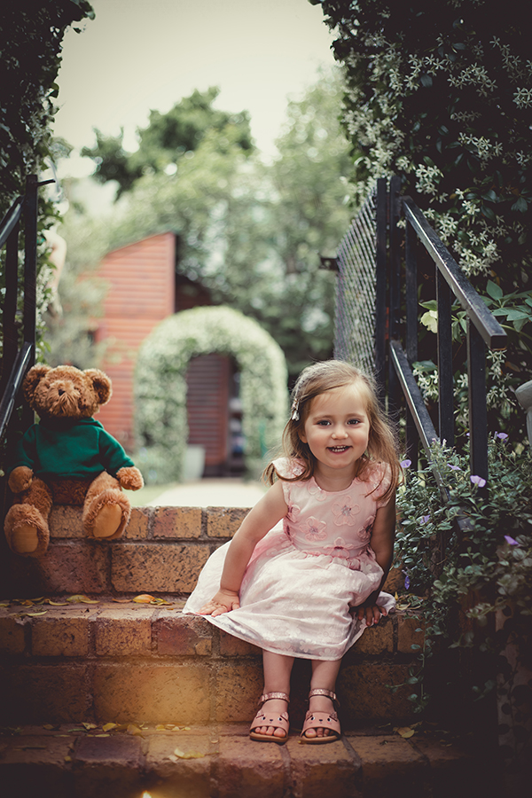 girl sitting on steps